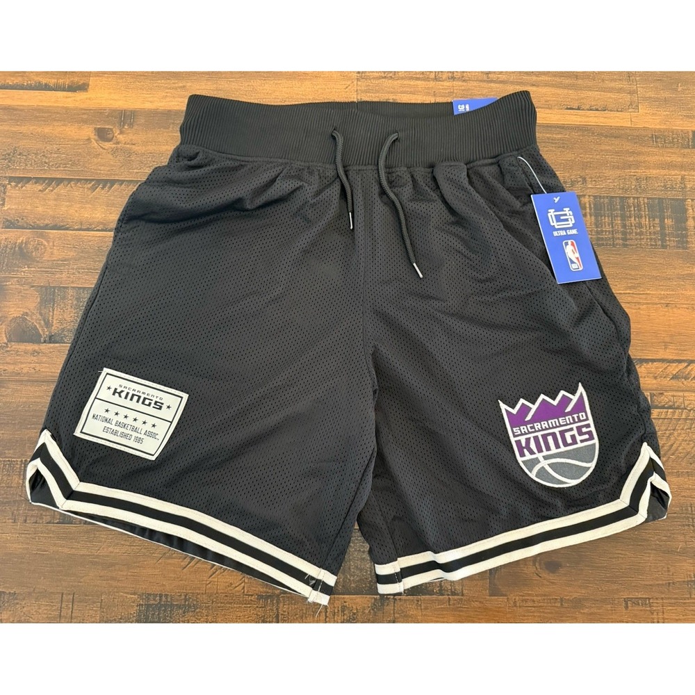 NBA Ultra Game Shorts Men's Small S Black Sacramento Kings Sewn NBA Basketball